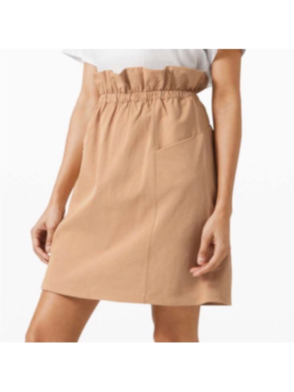 lululemon athletica Tan Paperbag-Waist A-Line Skirt 10NWT